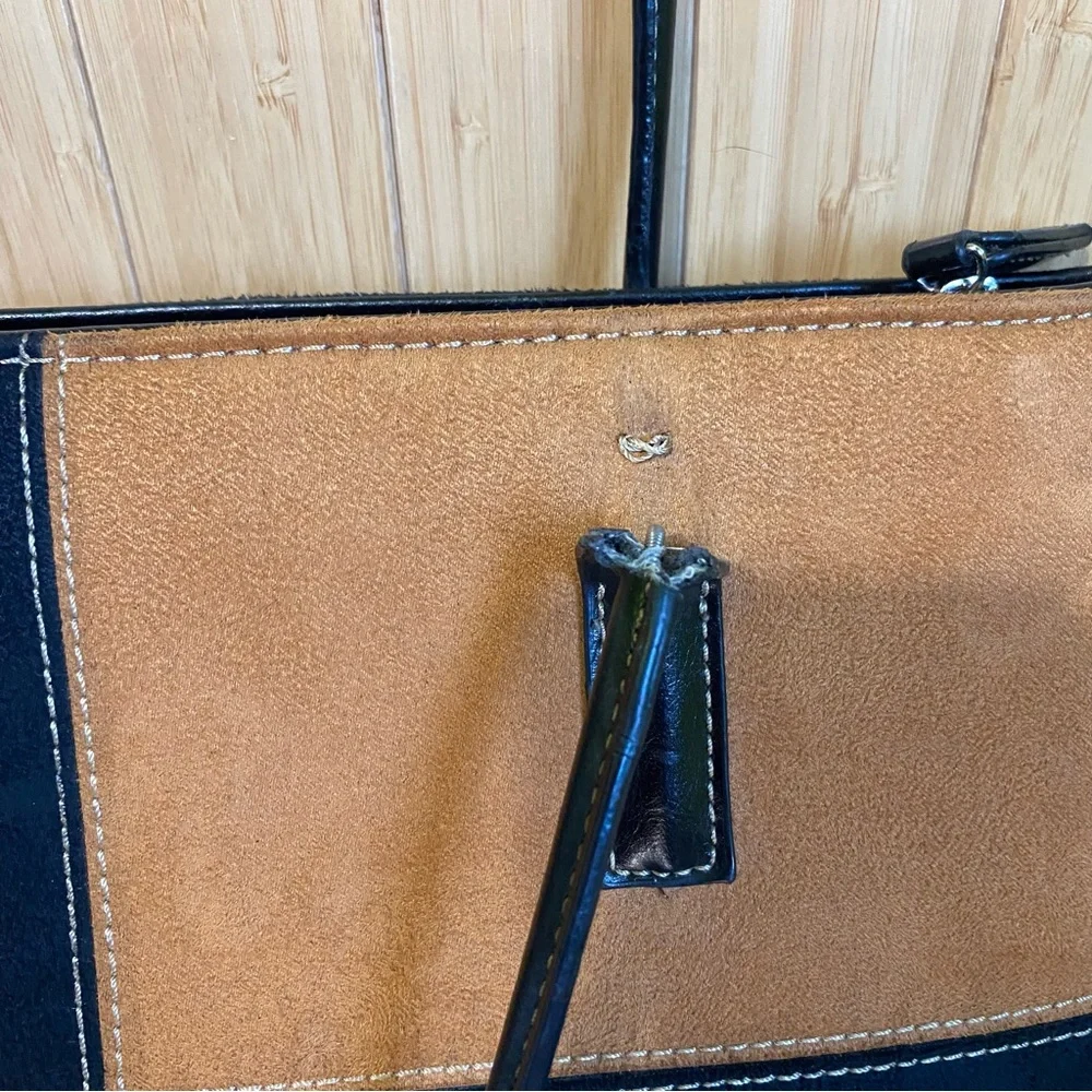 Vintage Kate Spade Black/Brown Suede Shoulder Handbag Purse